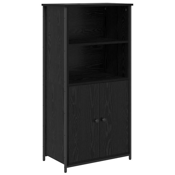vidaXL Haut Armoire Ch&ecirc;ne noir 62 x 36 x 121,5 cm Bois d'ing&eacute;nierie