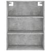 vidaXL Buffet haut Gris b&eacute;ton 69,5x34x180 cm Bois d'ing&eacute;nierie