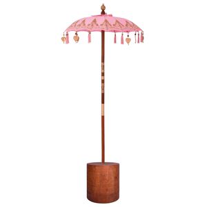 vidaXL Parasol balinais avec base 2 pi&egrave;ces Rose