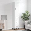vidaXL Buffet haut Blanc 34,5x34x180 cm Bois d'ing&eacute;nierie