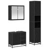 vidaXL Ensemble de mobilier de salle de bain 3 pi&egrave;ces Ch&ecirc;ne noir