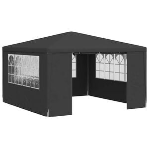 vidaXL Tente de r&eacute;ception et parois lat&eacute;rales 4x4 m Anthracite 90 g/m&sup2;