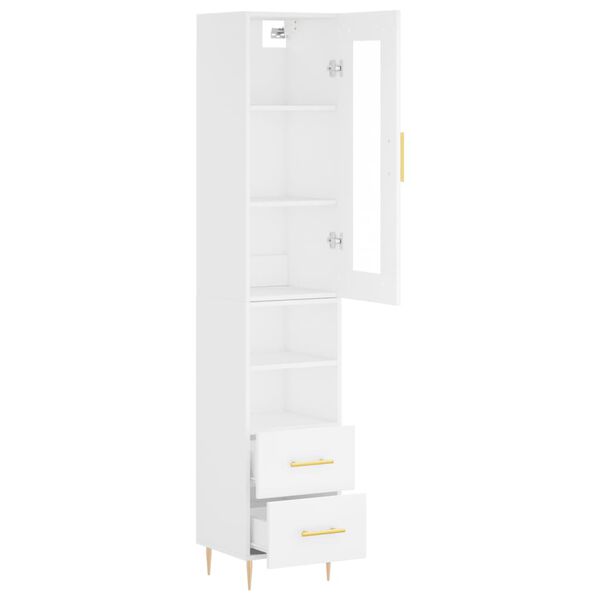 vidaXL Buffet haut Blanc 34,5x34x180 cm Bois d'ingénierie