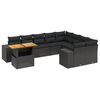 vidaXL Salon de jardin 10 pcs avec coussins noir r&eacute;sine tress&eacute;e