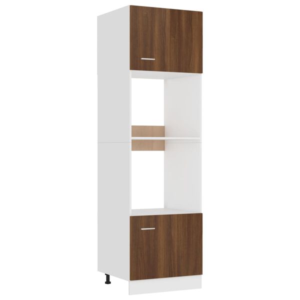 vidaXL Meuble micro-ondes "Lyon" Ch&ecirc;ne brun 60 x 57 x 207 cm Bois d'ing&eacute;nierie