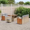 vidaXL Ensemble de canap&eacute; de jardin 10 pcs Beige et Gris clair