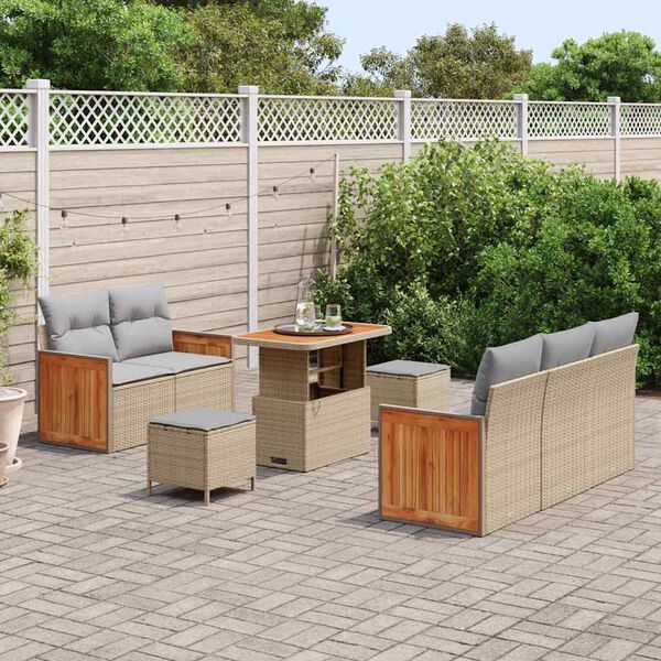 vidaXL Ensemble de canap&eacute; de jardin 10 pcs Beige et Gris clair