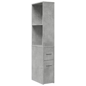 vidaXL Armoire de salle de bain &eacute;troite avec roulettes gris b&eacute;ton