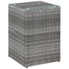 vidaXL Table d'appoint à dessus en verre Gris 35x35x52 cm Poly rotin
