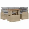 vidaXL Ensemble de canap&eacute; de jardin 5 pc Beige Poly rotin
