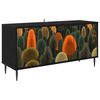 vidaXL Meuble TV ZAANDAM 102 x 33 x 51 cm Ch&ecirc;ne noir Bois d'ing&eacute;nierie