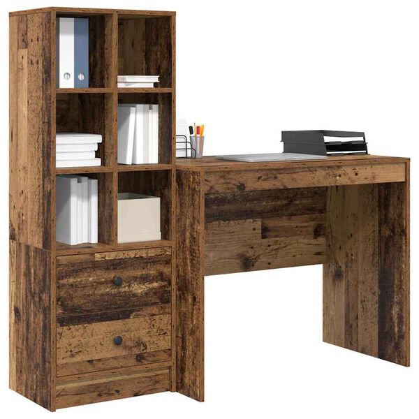 vidaXL Bureau avec tiroir 2 pcs Bois ancien