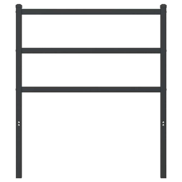vidaXL T&ecirc;te de lit de remplacement m&eacute;tal noir 75 cm