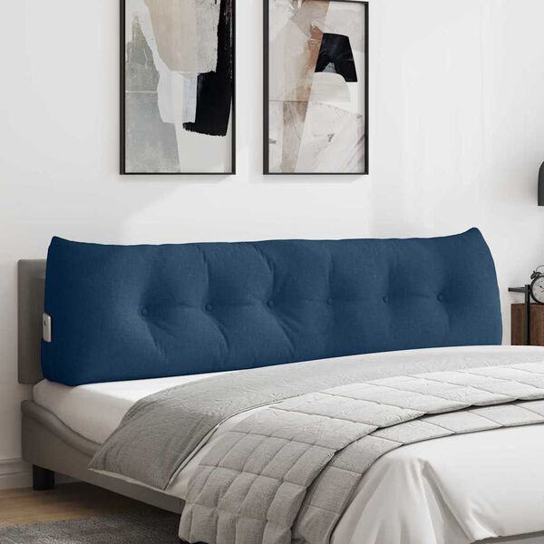 vidaXL Coussin de Dos Bleu 180 x 24 x 50 cm tissu