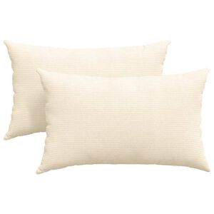 vidaXL Coussins de canap&eacute; 2 pcs Cr&egrave;me 50 x 30 cm