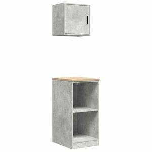 vidaXL Armoires de garage 2 pcs gris b&eacute;ton bois d'ing&eacute;nierie