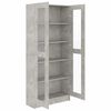 vidaXL Armoire &agrave; vitrine Gris b&eacute;ton 82,5x30,5x185,5 cm Bois ing&eacute;nierie