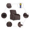 vidaXL Fauteuil inclinable de massage Marron fonc&eacute; Tissu