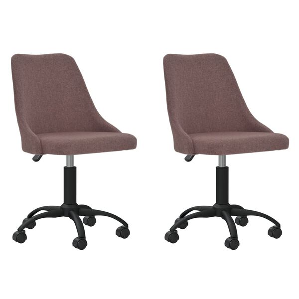 vidaXL Chaises pivotantes &agrave; manger lot de 2 marron tissu
