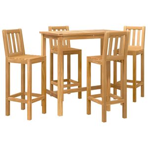 vidaXL Ensemble de bar ext&eacute;rieur 5 pc Non trait&eacute; Bois de teck massif