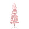 vidaXL Demi sapin de No&euml;l artificiel mince avec support Rose 150 cm
