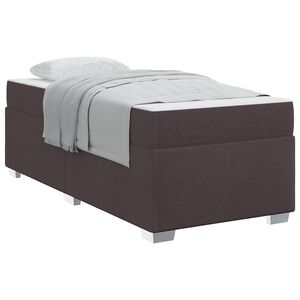 vidaXL Cadre de lit avec matelas Marron fonc&eacute; 90 x 200 cm tissu