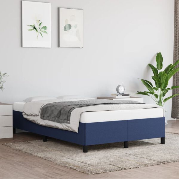 vidaXL Cadre de lit sans matelas bleu 120x200 cm tissu