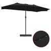 vidaXL Parasol de jardin Noir 385 x 209 x 244 cm Polyester