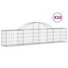 vidaXL Paniers à gabions arqués 10 pcs 200x30x40/60 cm Fer galvanisé