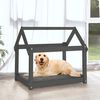 vidaXL Lit pour chien Gris 81x60x70 cm Bois de pin solide