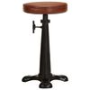 vidaXL Tabourets de bar lot de 2 marron cuir véritable et fonte
