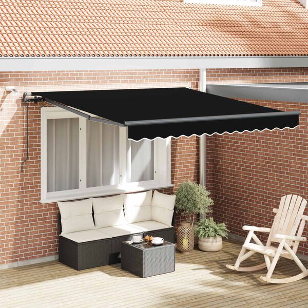 vidaXL Tissu de auvent avec Noir 300 x 250 cm Polyester