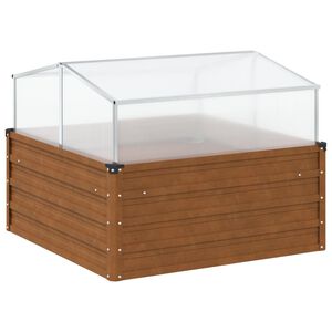 vidaXL Jardini&egrave;re de jardin avec serre acier r&eacute;sistant aux intemp&eacute;ries