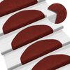 vidaXL Tapis d'escalier autocollants 5 pi&egrave;ces 65 x 21 x 4 cm Bordeaux Rouge Demi-rond Grand