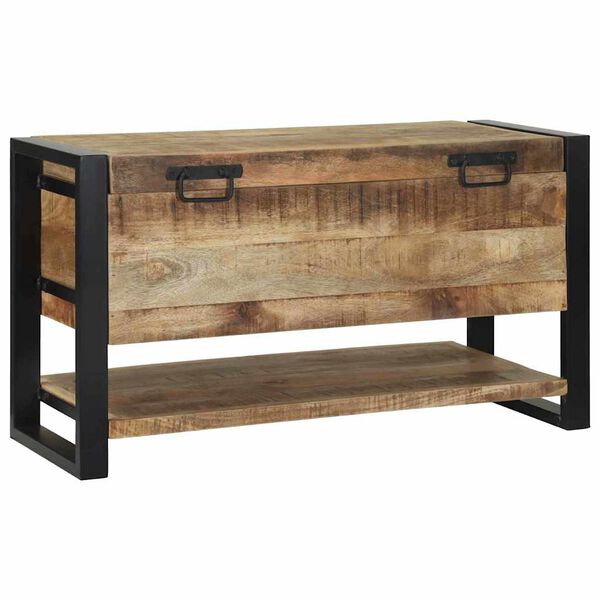 vidaXL Bo&icirc;te de rangement avec stockage Marron Bois de manguier massif