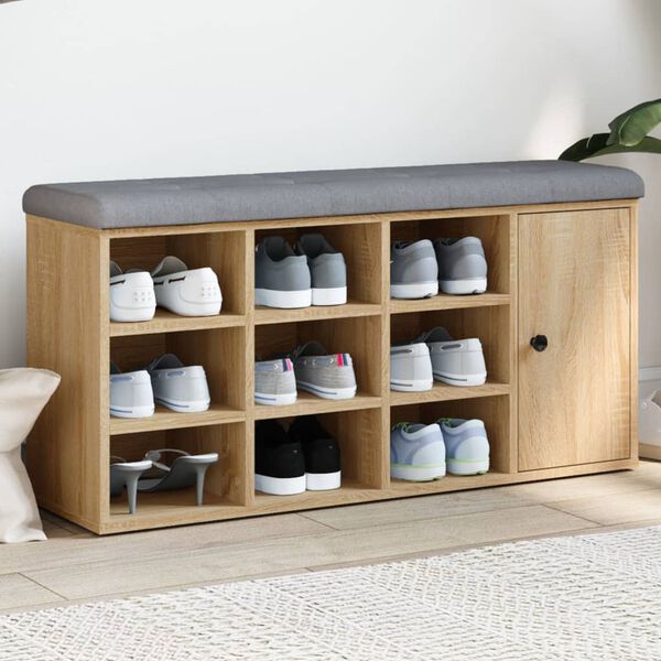 vidaXL Banc &agrave; chaussures ch&ecirc;ne sonoma 102x32x50 cm bois d'ing&eacute;nierie