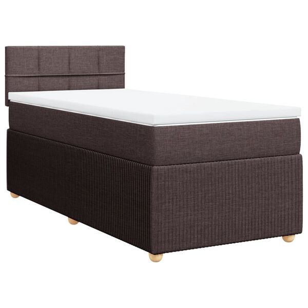 vidaXL Sommier &agrave; lattes de lit avec matelas Marron fonc&eacute; 80x200 cm