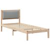 vidaXL Cadre de lit avec t&ecirc;te de lit Gris clair 80 x 190 cm Pin massif