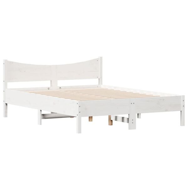 vidaXL Cadre de lit sans matelas blanc 120x200 cm bois de pin massif