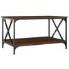 vidaXL Table basse Ch&ecirc;ne marron 80x50x45 cm Bois d'ing&eacute;nierie et fer