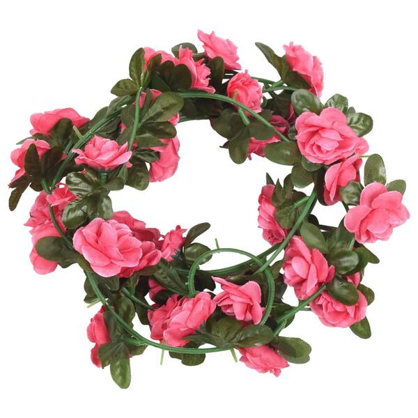 vidaXL Guirlandes de fleurs de No&euml;l 6 pcs rose 240 cm