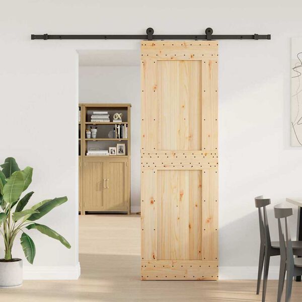 vidaXL Porte coulissante et kit de quincaillerie 70x210 cm pin massif