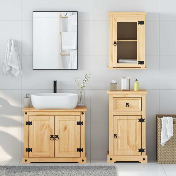 vidaXL Ensemble de meubles salle de bain 3 pcs Corona bois pin massif