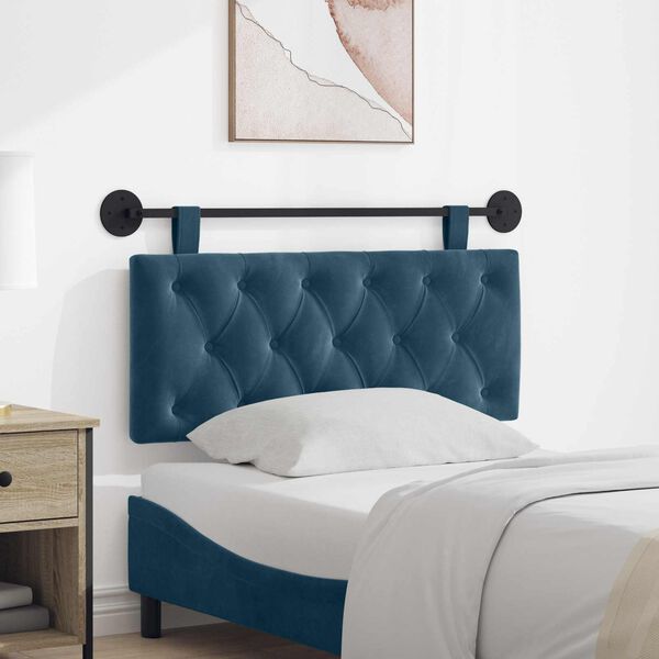 vidaXL T&ecirc;te de lit suspendue Bleu 110 x 55 x 7 cm Velours