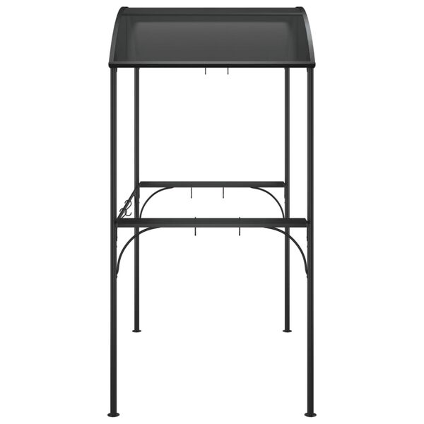 vidaXL Gazebo BBQ et &eacute;tag&egrave;res lat&eacute;rales anthracite 220x115x230cm acier