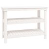 vidaXL &Eacute;tabli avec &eacute;tag&egrave;re Blanc 110,5 x 50 x 80 cm Bois de pin massif