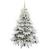 vidaXL Sapin de No&euml;l artificiel avec 150 LED Blanc 150 cm PE et PVC