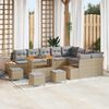 vidaXL Ensemble de canap&eacute; de jardin 13 pcs Beige Poly rotin