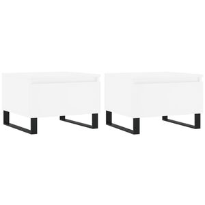 vidaXL Tables basses 2 pcs blanc 50x46x35 cm bois d'ing&eacute;nierie