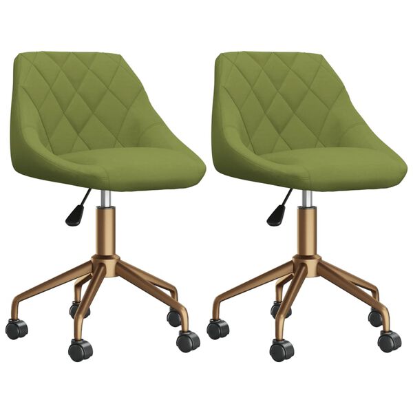 vidaXL Chaises pivotantes &agrave; manger lot de 2 vert clair velours